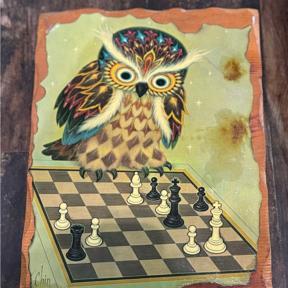 Vintage Owl Prints Decoupage on Wood Boards by K Chin - Picture 3 of 5